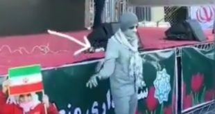 فیلم رقص در راهپیمایی 22 بهمن به سبک رباتیک