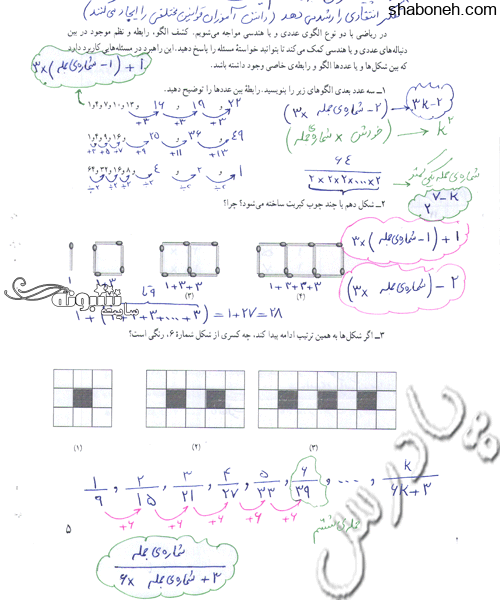 جواب تمرین های ریاضی کلاس هفتم (فصل اول) صفحه 1 تا 12 تمرینات