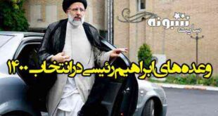 وعده های ابراهیم رئیسی در انتخاب ریاست جمهوری 1400