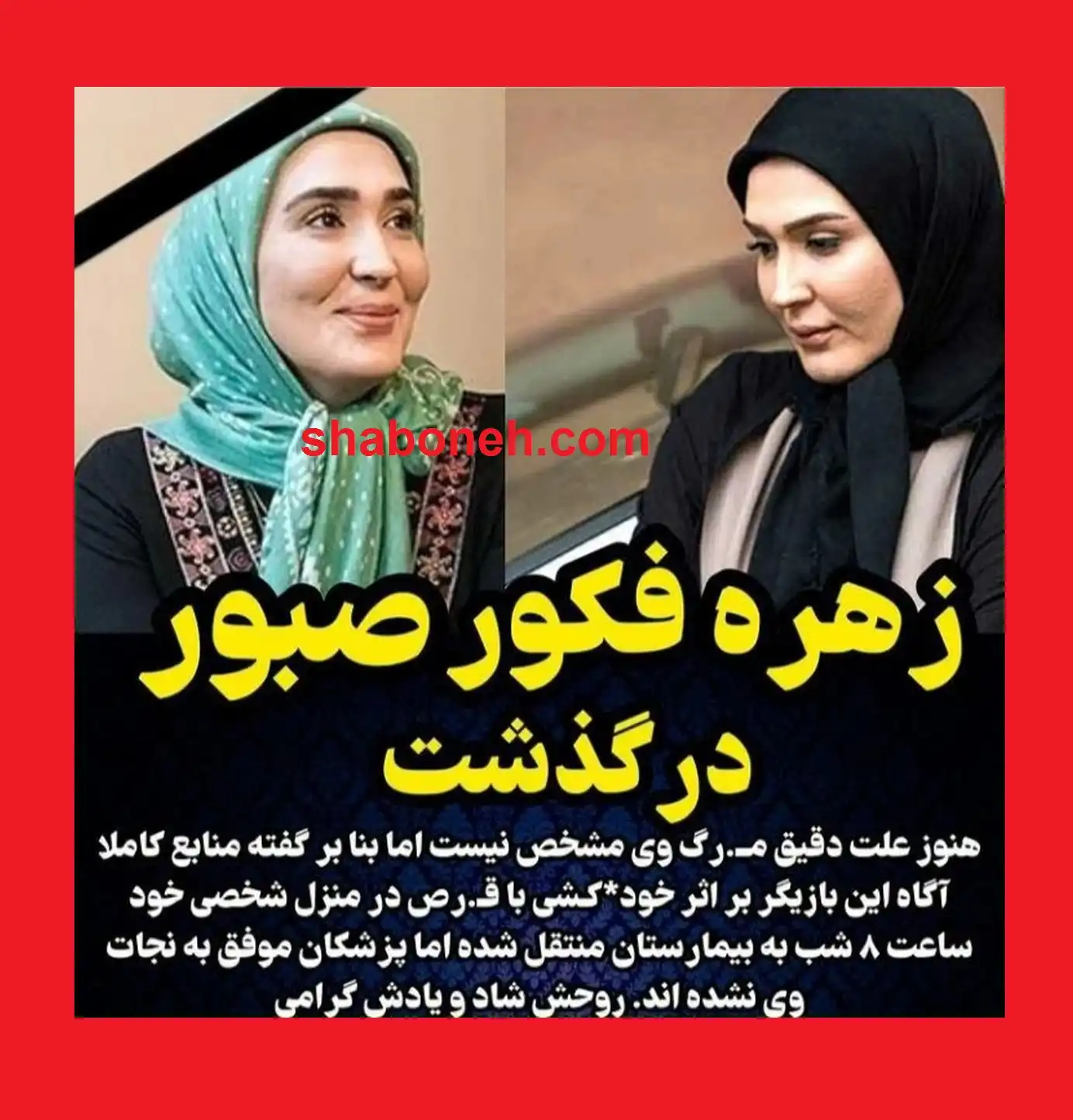 علت درگذشت و فوت زهره فکور صبور بازیگر مشخص شد +عکس و جزئیات