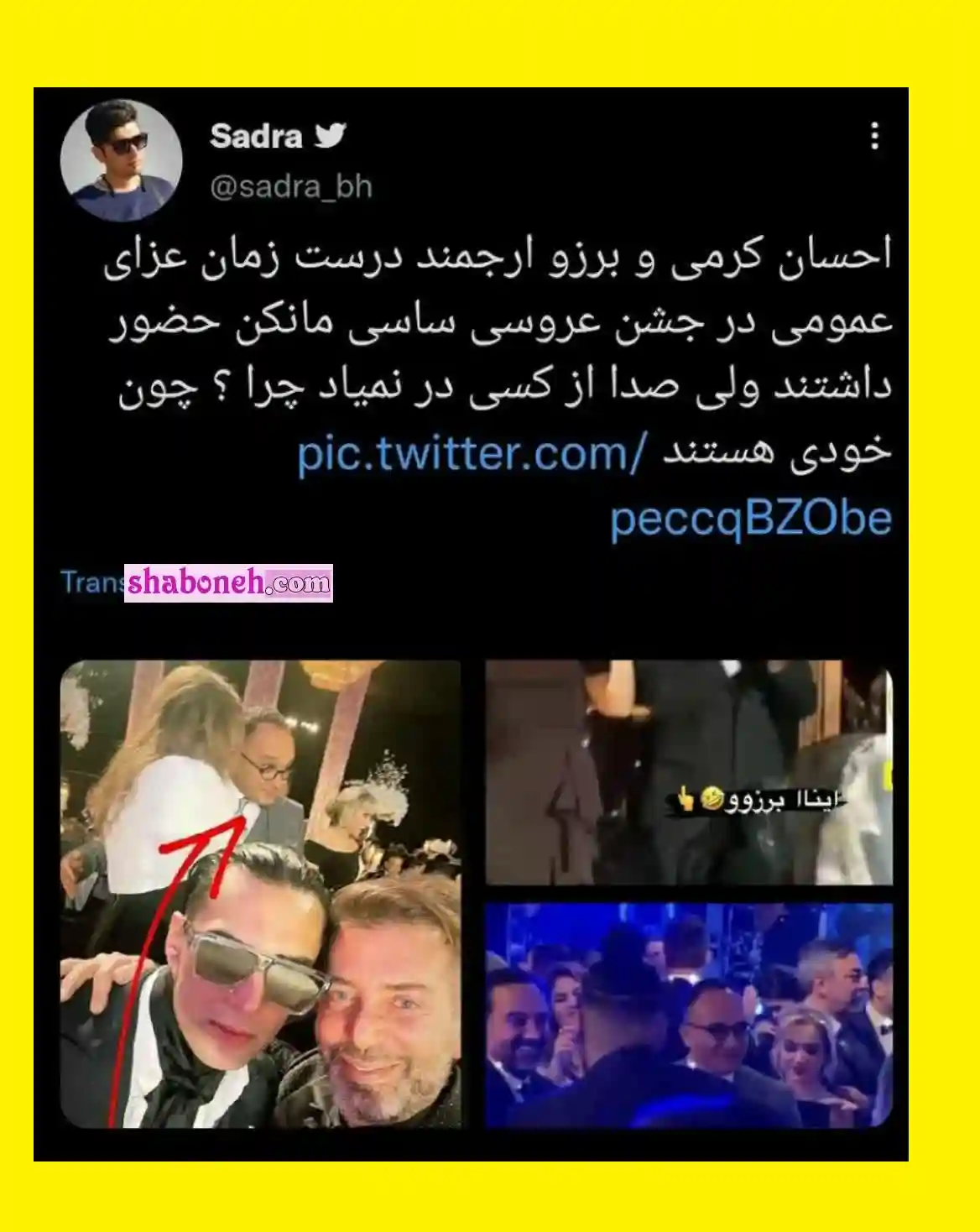 احسان کرمی و برزو ارجمند در عروسی ساسی مانکن ! خجالت بکشید