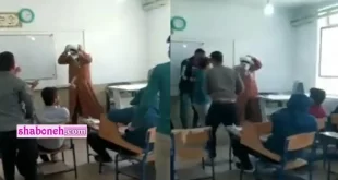 فیلم کامل برخورد زننده دانش آموزان با یک روحانی طلبه با برف شادی