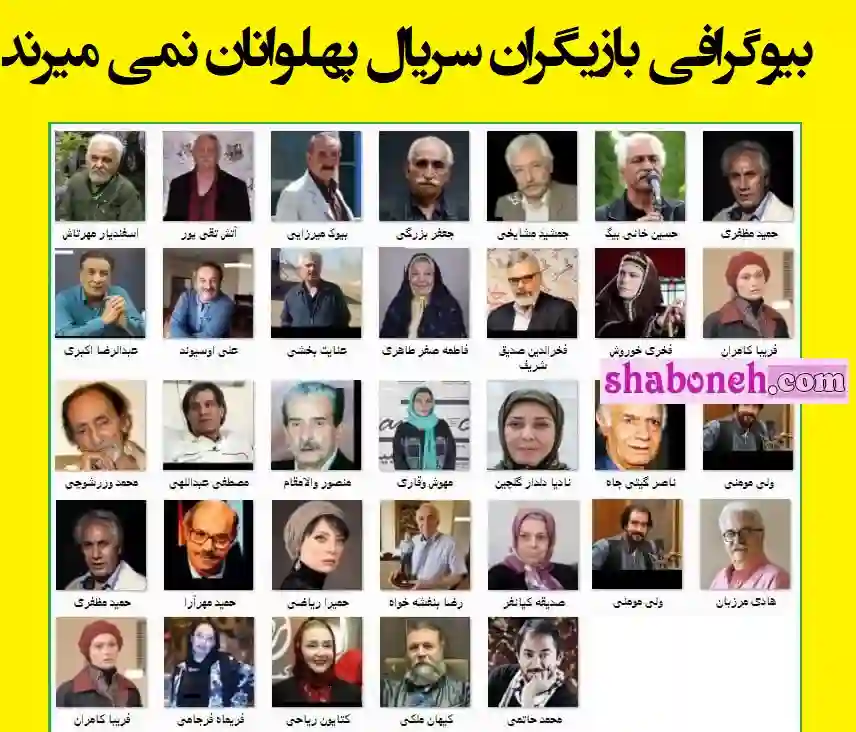 بیوگرافی بازیگران سریال پهلوانان نمی میرند با نقش +اسامی و عکس و داستان