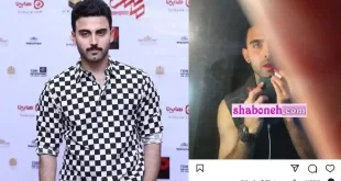 عکس زشت محمد صادقی بازیگر بی همگان با آرایش زنانه و رژ لب