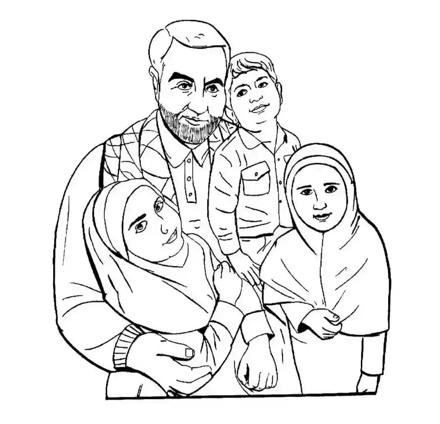 20 نقاشی کودکانه درباره سردار سلیمانی با آموزش رنگ آمیزی