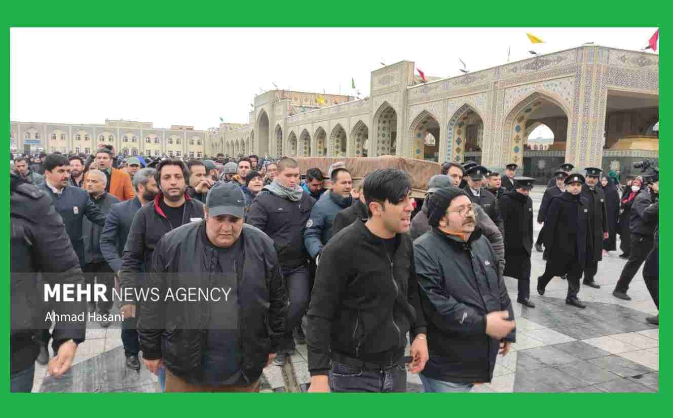 فیلم کامل مراسم تشییع شهرام عبدلی در مشهد و حرم امام رضا رضوی +عکس