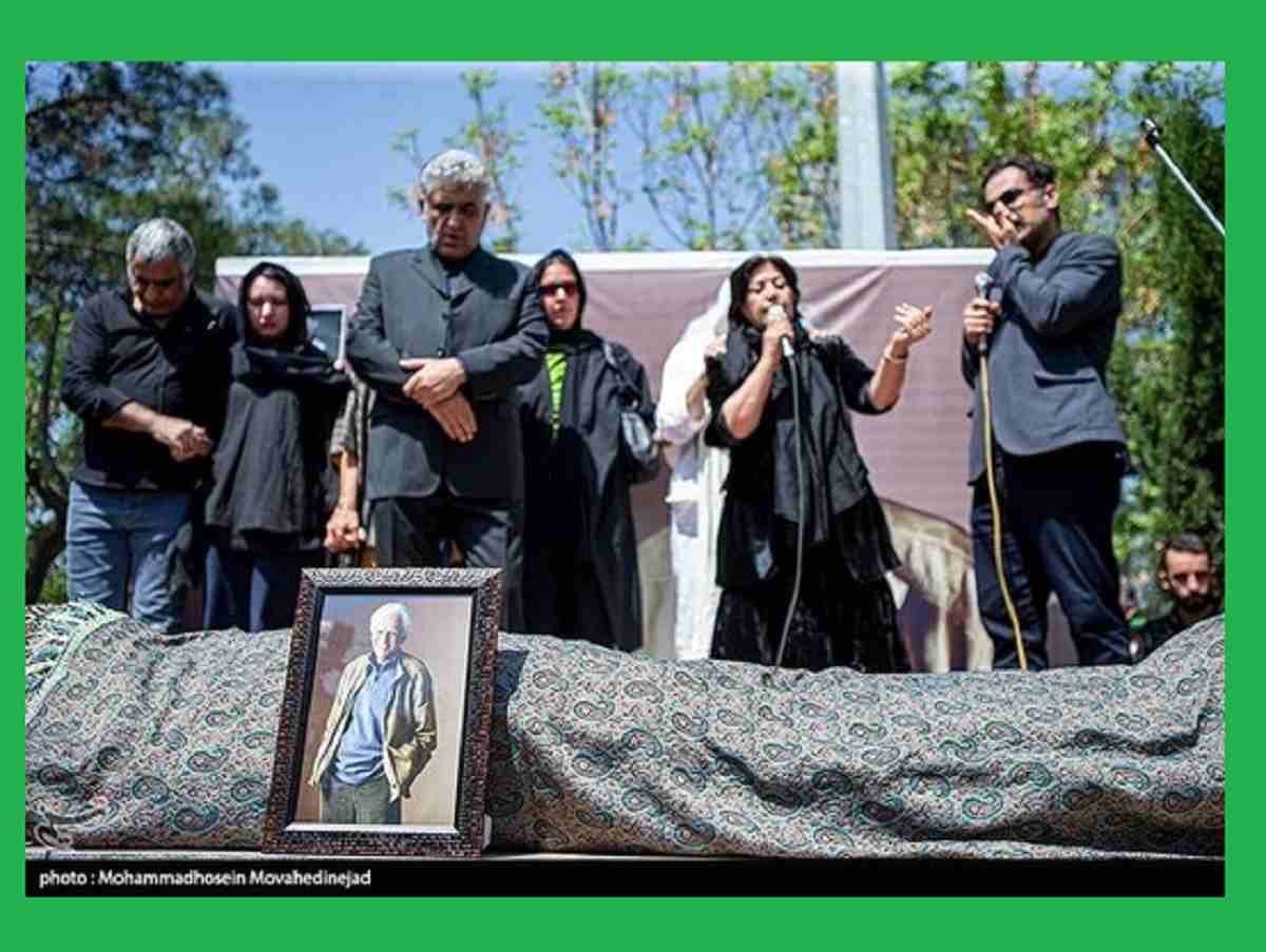فیلم کامل مراسم تشییع جنازه و خاکسپاری کیومرث پوراحمد با حضور هنرمندان 