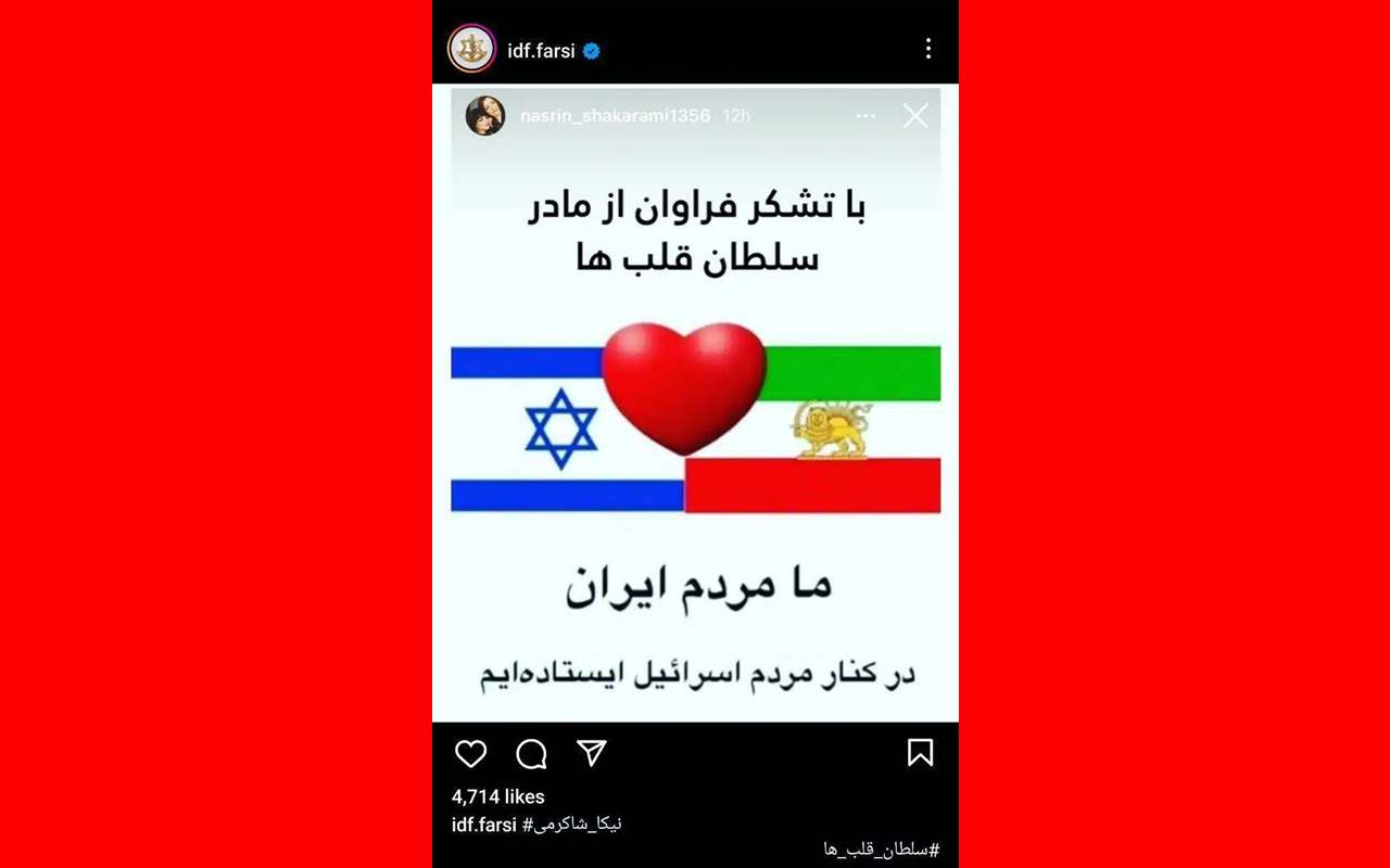 مادر نیکا شاکرمی از اسرائیل حمایت کرد +واکنش اسرائیل