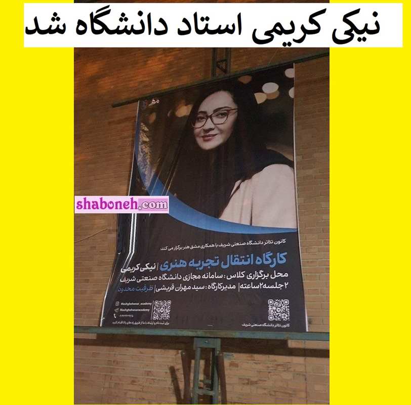 نیکی کریمی استاد دانشگاه شریف شد +عکس