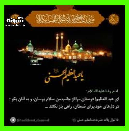  متن و عکس نوشته استوری تسلیت وفات حضرت شاه عبدالعظیم حسنی علیه السلام