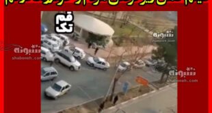 فیلم کامل زیر گرفتن مردم و خودروها در قم توسط خودرو فراری سارق