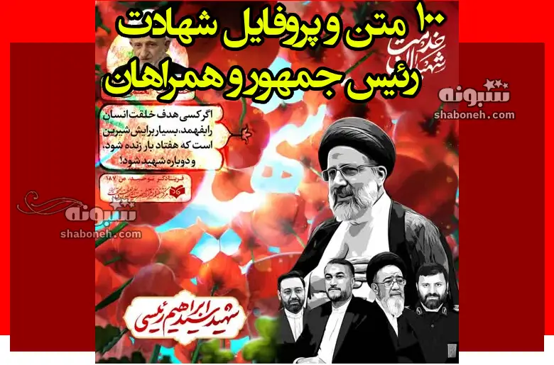 100 پروفایل شهادت رئیسی رئیس جمهور و همراهان +متن و عکس نوشته
