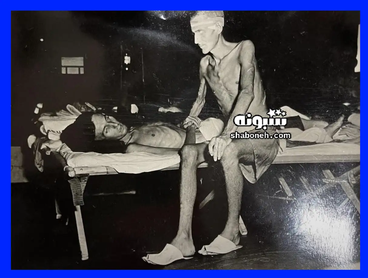 عکس اسرای آمریکایی پس از آزادی از اسارت ژاپنی‌ ها در جنگ دوم
